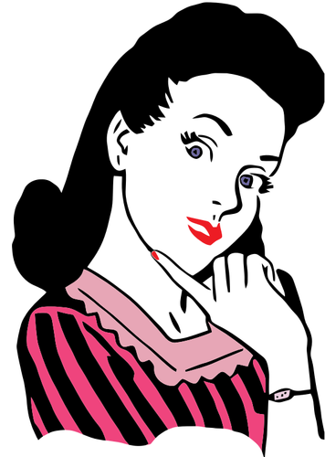 Retro stijl vrouw vectorillustratie