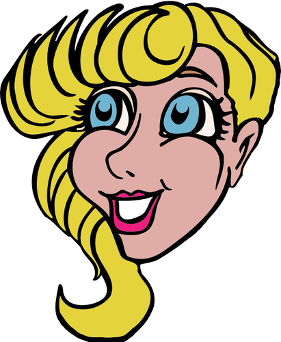 Illustration vectorielle souriant de femme blonde