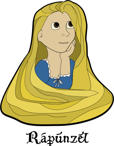 Rapunzel jente vektor image