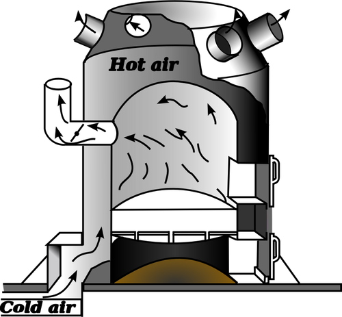 Vektor-Illustration von Ofen Heizung Diagramm