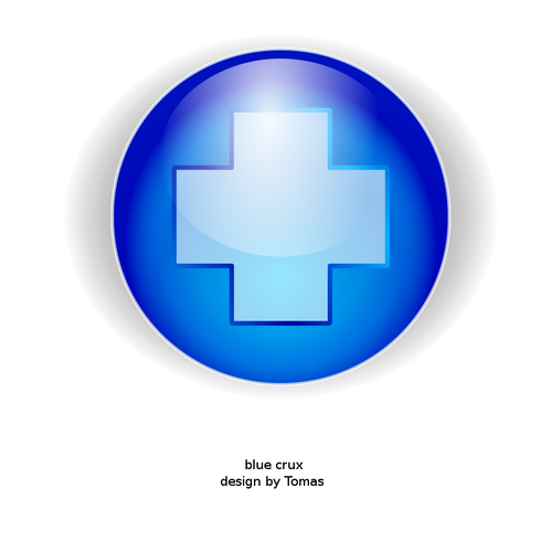 Голубой крест в круге векторное изображение