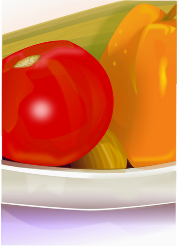 Фотореалистичные векторное изображение части овощей чаши
