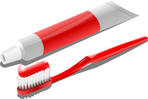Tannbørste med tannkrem tube vektorgrafikk utklipp