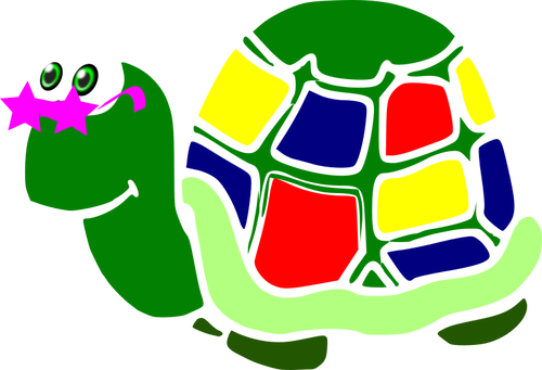 다채로운 어린이 만화 거북이의 그래픽