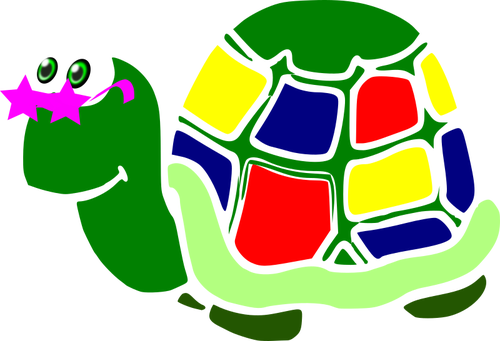 Grafiken der bunten Kinder-Cartoon-Schildkröte