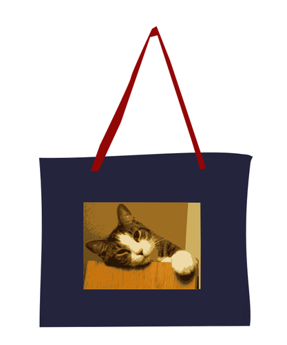 Laukku kissakuvalla