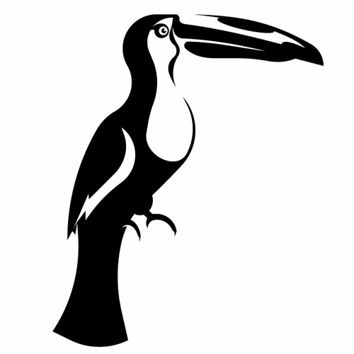 Toucan lintu siluetti