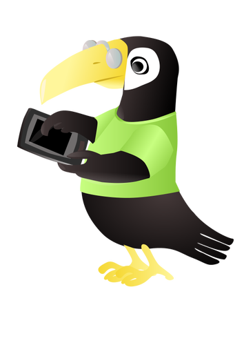 Toucan avec tablette vecteur une image clipart