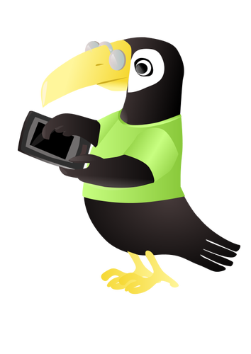 Toucan tablet-vektori clipart-kuvan kanssa