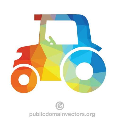 Silhouette de couleur de tracteur