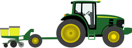 Tracteur agricole avec des graphiques vectoriels planteur