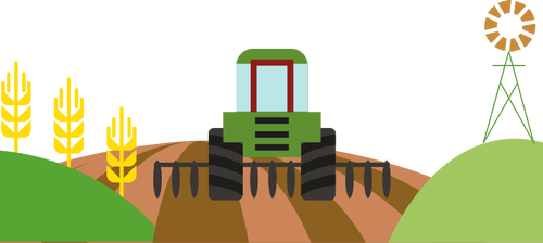Çiftlik ve traktör
