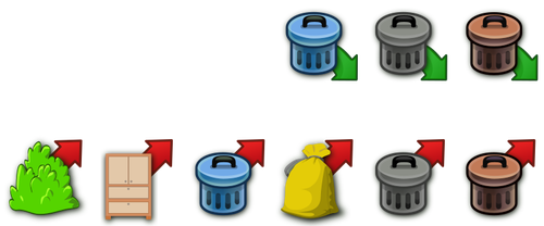 Iconos de vector de basura