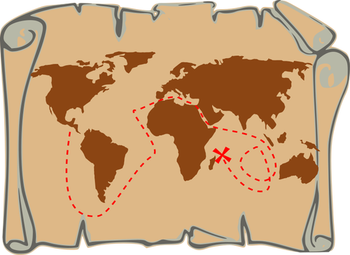 خريطة طريق القراصنة القديمة