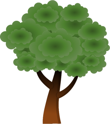 Simple vector image of round tree top