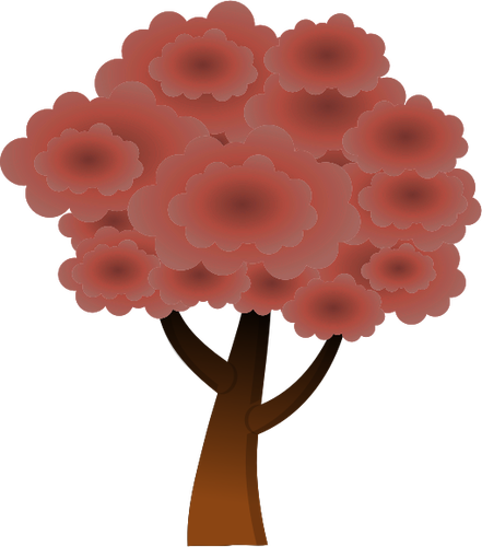 Rode silhouet vectorafbeeldingen van een houten boom