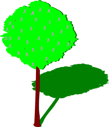 Árbol de la vida con lazos rosas vector de la imagen