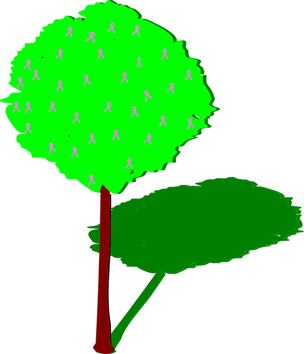 Árbol de la vida con lazos rosas vector de la imagen