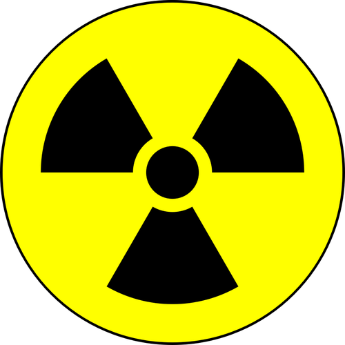 Round nuclear waste warning sign vector image