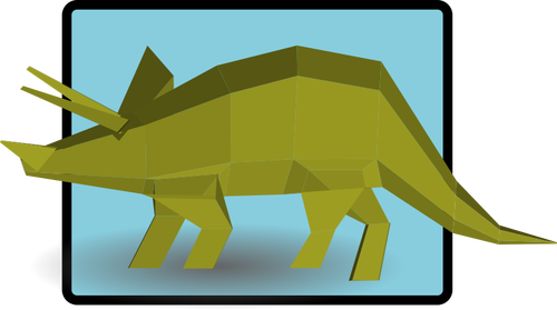 Gambar vektor hijau triceratops