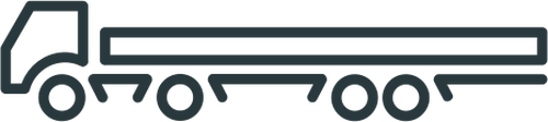 Dibujo del símbolo de vehículo remolque extendida vectorial