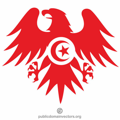 Tunisisk flagga örn krön