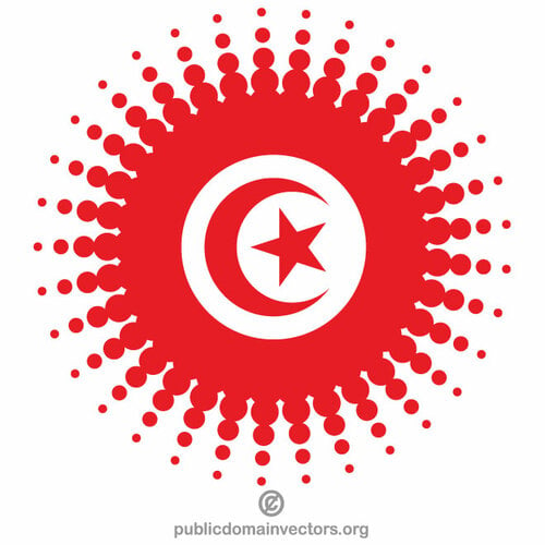 Tunisisk flagga halvton design