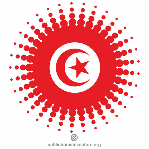 Conception tunisienne de demi-teinte de drapeau