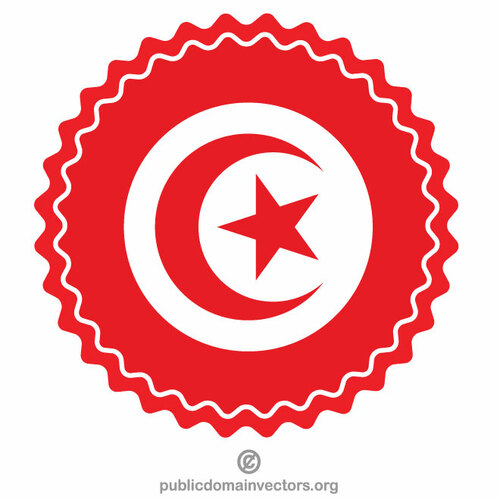 Autocollant tunisien de drapeau