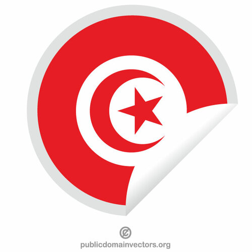 تونس العلم تقشير ملصقا