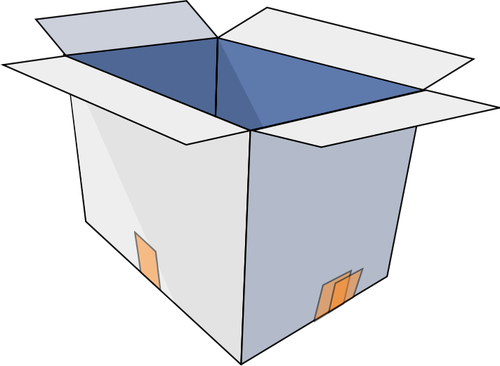 Image vectorielle du moyeu ouvert de boîte en carton