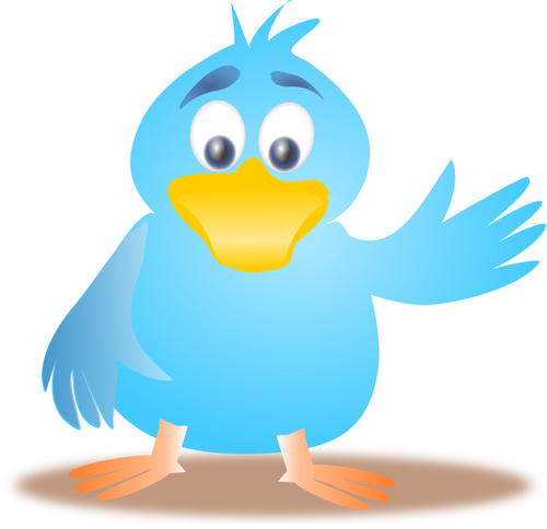 Clip art of blue bird waving its wing