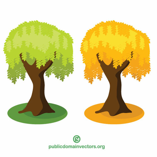 Deux arbres vector clipart