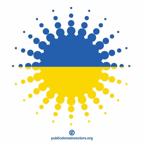 Ukraina flaga półtonowy kształt