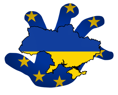 EU chwytając Ukraina ilustracji wektorowych