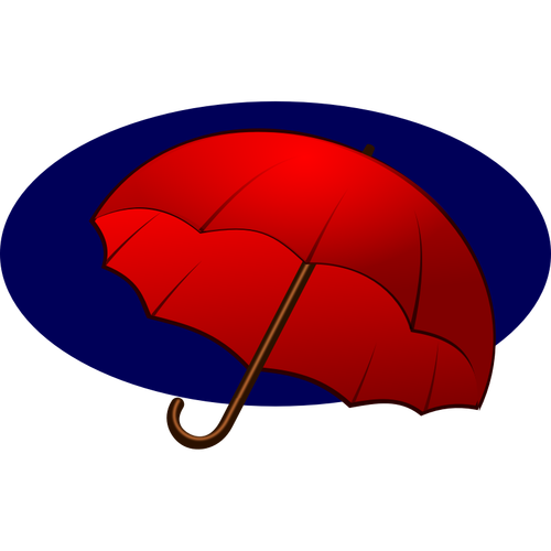 Red umbrella on a blue background vector graphics