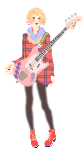 Městská holka guitar player vektorový obrázek