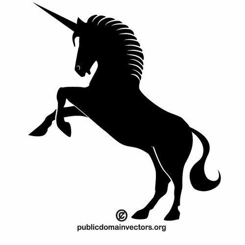 Clipart silueta de unicornio