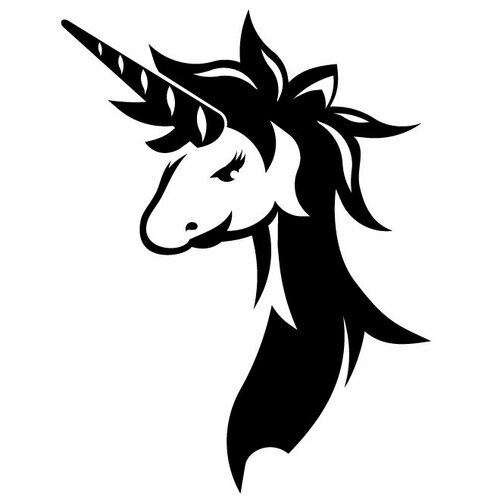 Dessin animé de silhouette de licorne