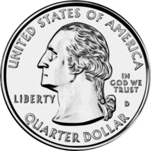 US Viertel Dollar Münze Vektorgrafik