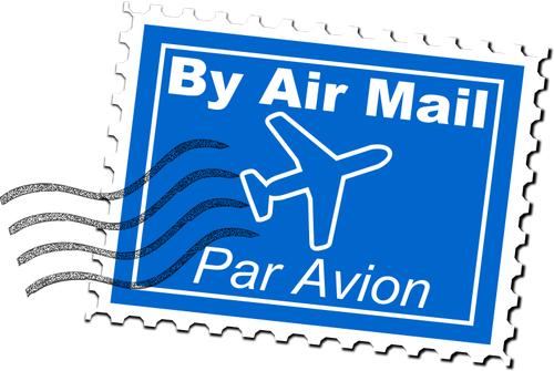 Door air mail post stempel vectorillustratie