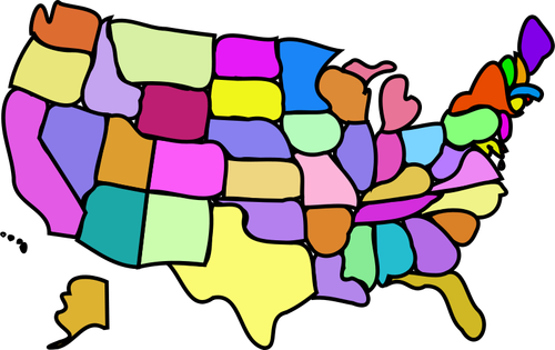 アメリカの伝説ベクトル イメージなしの地図