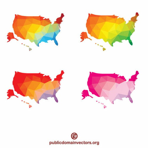 Kaart van het kleurenpatroon van de V.S.