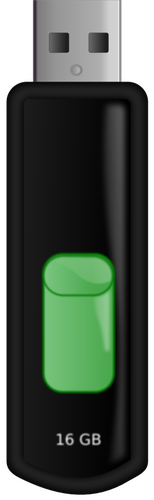 Grafica vettoriale di verde e nero retrattile USB memoria flash