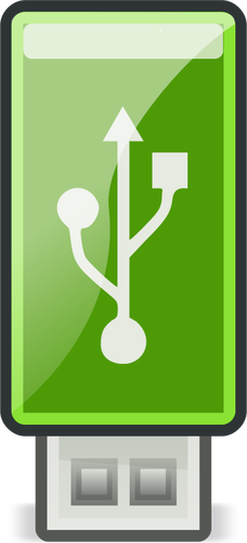 Vector clip art of small green USB stick