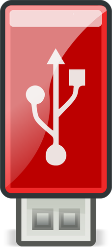 Ilustración de vector de llamativo pequeño rojo USB stick