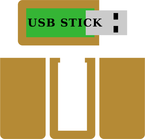 Vector de la imagen de memoria USB de madera