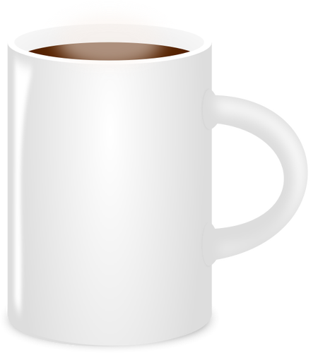 Vector de la imagen de blanco taza llena de café