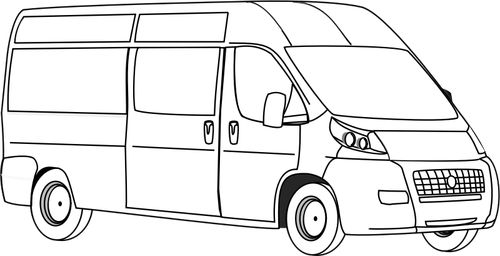 Van line art vector illustration