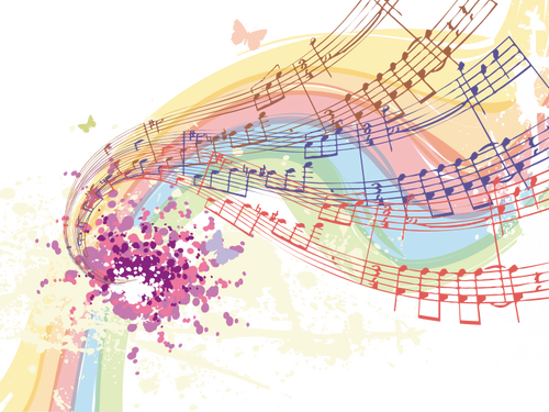 Elementos gráficos vetoriais de padrão de notas musicais